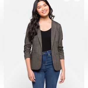 Skies Are Blue Collarless Gray Blazer